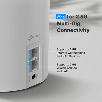 Système Wi-Fi Mesh TP-Link Deco X55 Pro AX3000 pour toute la maison - Couverture jusqu'à 600 m² et jusqu'à 150 appareils, 2 ports WAN/LAN 2,5 G, 4 flux, Backhaul Ethernet filaire, Idéal pour Internet 1 Gbit/s et plus, Pack de 3