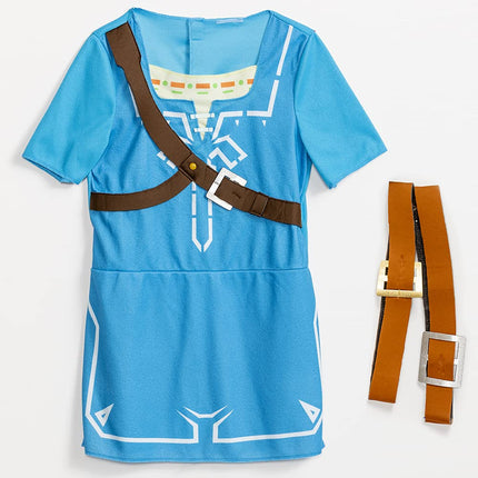 Disfraz de Link para niños, Zelda Breath of The Wild, clásico, talla extragrande (14-16)