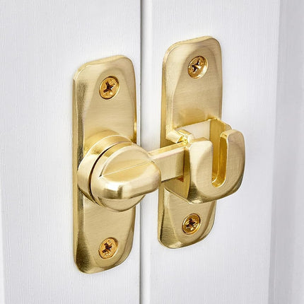 INIRET 3 Packs Barn Door Latches,Gold 90/180 Degree Gate Lock,Zinc Alloy Right Angle Door Lock Latch,Flip Gate Latches Hardware,Door Security Sliding Door Latch Lock fo Cabinets,Bathroom