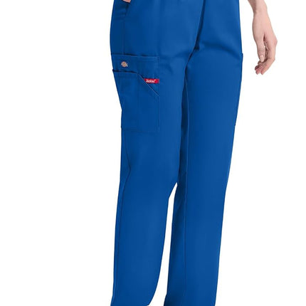 Dickies Women's Signature Elastic Waist Scrubs Pant Medical, Royal, XX-Small Petite