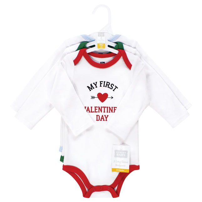 Hudson Baby Unisex Baby Holiday Cotton Bodysuits, White, 6-9 Months