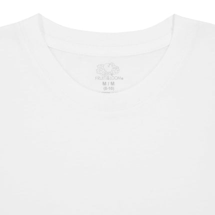 Fruit of the Loom Camisetas Interiores de Algodón Eversoft para Niños, Camisetas sin Mangas, Camiseta, Paquete de 7-Blanco, S (Paquete de 7)