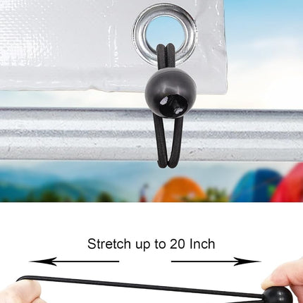 BINCKIN Bungee Cord with Ball 100 Pcs, 10 Inch Bungees Balls Tent Accessories for Camping Tarp, Tents, Canopy and Fixings (Black)
