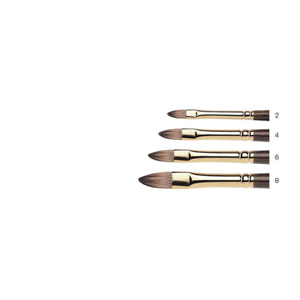 Winsor and Newton 5505002 Monarch Short Filbert Brush, 2 Size, Pack of 3