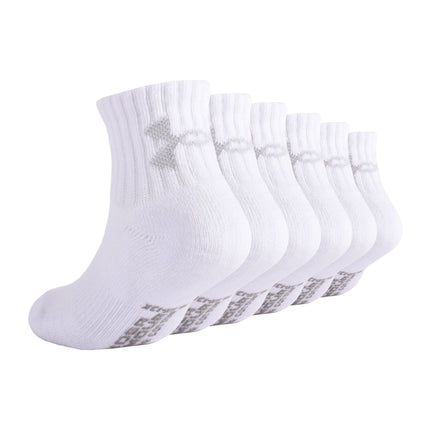 Calcetines cortos multi-paquete Under Armour para niños, blancos, 4-6 años