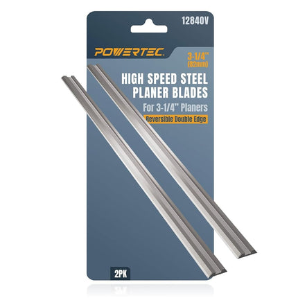 POWERTEC 3-1/4 inch HSS Planer Blades 2 PK for WEN 6530, DeWalt DCP580B, PORTER-CABLE PC70THP, RYOBI P611, BOSCH PK2632K, Makita XPK01Z, Craftsman, Skil Hand Planer, Replacement Electric Planer Blades