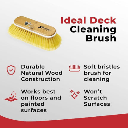 Shurhold 980 10" Deck Brush with Soft Yellow Polystyrene Bristles