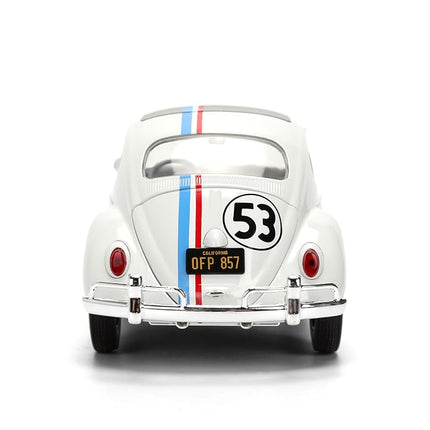 Jada Herbie The Love Bug Volkswagen Beetle Hollywood Rides 1:24 Die-Cast Vehicle with Tire Rack Toys