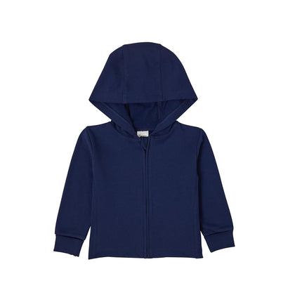 Hanes Baby Pure Comfort Organic Hoodie, French Terry Full-Zip Hooded Sweatshirt, Infant Boys & Girls, Navy, 6 Months