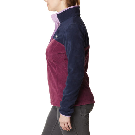 Chaqueta de forro polar Columbia Benton Springs Classic Fit Full Zip para mujer, Marionberry/Dark Noctural/Gumdrop, XXL