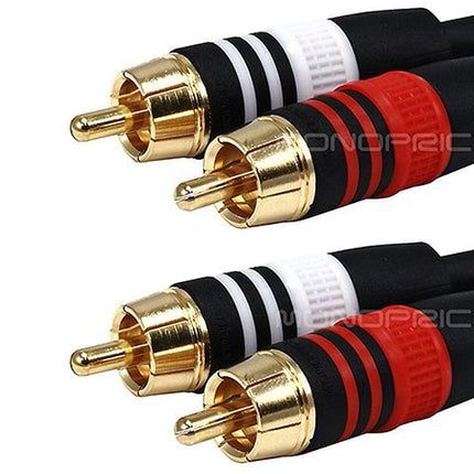 Monoprice 102869 3' Premium 2 RCA Plug to 2 RCA Plug 22AWG Cable - Black
