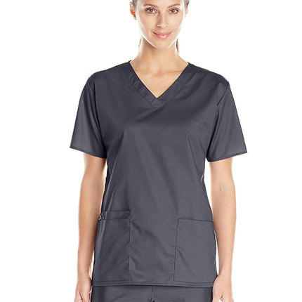 WonderWink Women's Wonderwork V-Neck Scrub Top, Pe
