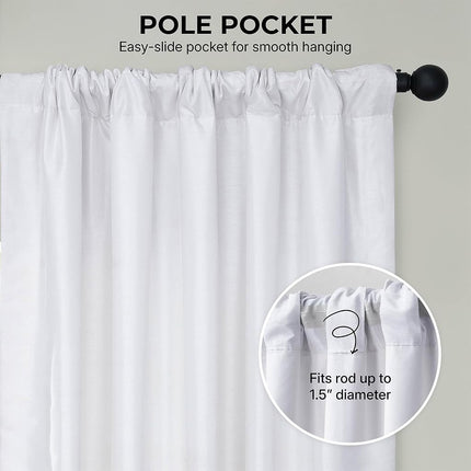 HPD Half Price Drapes PDCH-KBS1BO-120 Blackout Vintage Textured Faux Dupioni Curtain (1 Panel), 50 X 120, Ice
