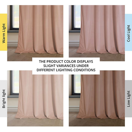 HPD Half Price Drapes Heritage Plush Velvet Curtains 84 Inches Long Room Darkening Curtains for Bedroom & Living Room 50W x 84L, (1 Panel), Peach Blossom