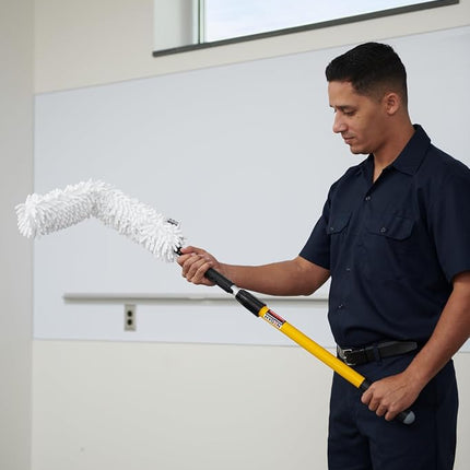 Rubbermaid Commercial Products FGQ85200WH00, Hygen Quick-Connect Flexible Dusting Wand with High Performance Microfibre - White