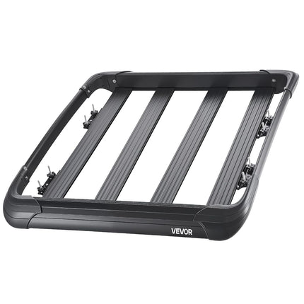 VEVOR Roof Rack Cargo Carrier, 48 x 40 x 5.6 in, Universal Rooftop Cargo Basket, Car Top Luggage Holder with 150 lbs Max Load Capacity, 4.1 in Fence, Anti-Rust Alloy Steel, Wind Fairing, for SUV Car