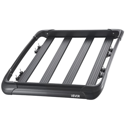 VEVOR Roof Rack Cargo Carrier, 48 x 40 x 5.6 in, Universal Rooftop Cargo Basket, Car Top Luggage Holder with 150 lbs Max Load Capacity, 4.1 in Fence, Anti-Rust Alloy Steel, Wind Fairing, for SUV Car