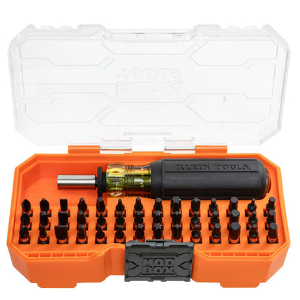 Klein Tools 33803 Proflex 42-Bit Impact Driver Bit Set with Modular Case, S2 Steel, Magnetic, Adjustable Screwdriver