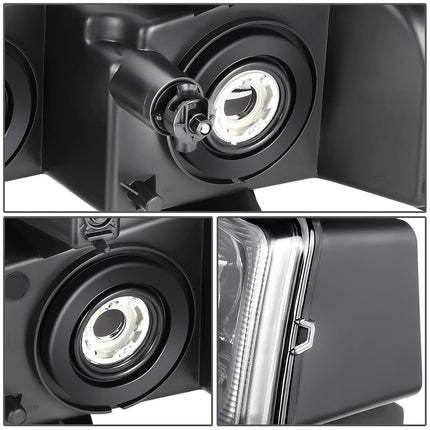 DNA MOTORING HL-OH-CEGS03-2P-BK Pair of OE Style Headlights Compatible with 03-14 Express Savana 1500/03-23 Express Savana 2500 3500, Black/Clear