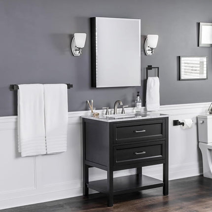 FAHKNS Juego de accesorios de baño de 10 piezas, juego de barra de toalla de baño de acero inoxidable de 60 cm, juego de aro de toalla cuadrado para montaje en pared de baño, negro