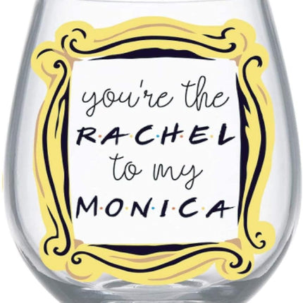 Silver Buffalo Friends You’re The Rachel to My Monica Stemless Wine Glass, 20 Ounces