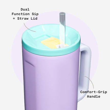 Corkcicle Cruiser Insulated Tumbler - Keeps Drinks Cold 20 Hours - Triple-Insulated Stainless Steel - Spill-Proof Lid - Summer Drinkware Gift - Keeps Drinks Ice Cold - 40 oz - Purple Dolphin
