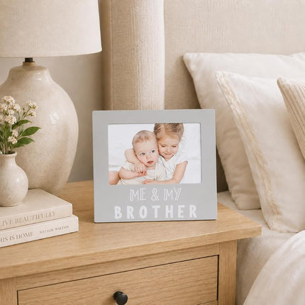 Pearhead Me and My Brother Sentiment Photo Frame,Sibilng Pictures, Gray,1 Count(Pack of 1)
