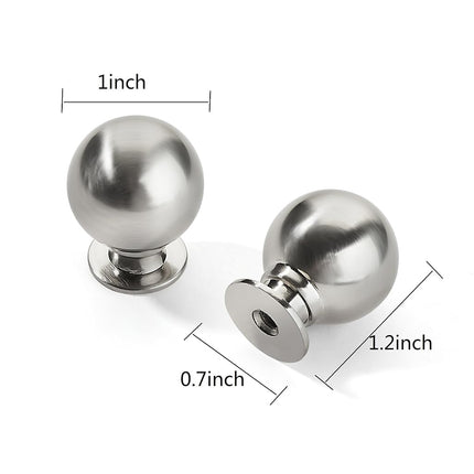 CABDM 20 Pack 1 Inch Vintage Ball Brushed Nickel Cabinet Knobs Kitchen Cabinet Hardware Satin Nickel Drawer Knobs Pulls for Drawers.