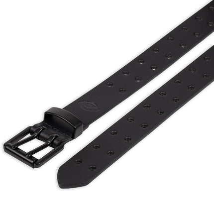 Dickies mens Double Prong Fully Adjustable Leather BeltBelt, Black Perforated, Medium (34-36)