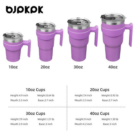 BJPKPK 300 ml Mini Tumbler with Lid, Straw & Handle, Insulated Steel Cup