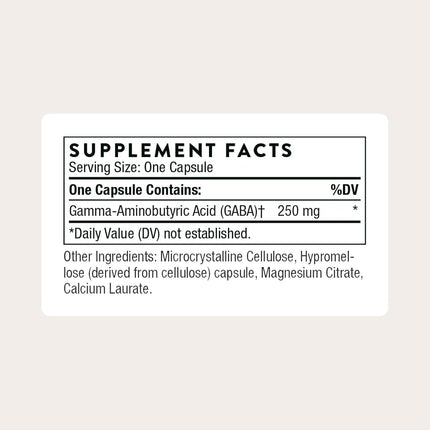 Thorne Research - PharmaGABA-250 - Natural Source GABA (Gamma-Aminobutyric Acid) Supplement - Promotes a Calm, Relaxed Mind - 60 Capsules