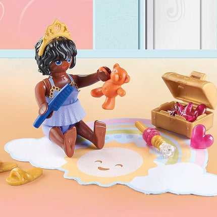 PLAYMOBIL 71362 Princess Magic: Princess Party in the Clouds, a fairy-tale magical world with cloud beds, hammocks and treasure chest, fun imaginative role-play, playsets suitable for children ages 4+