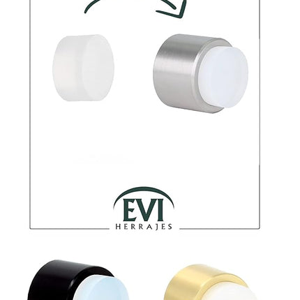 Replacement for Adhesive Door Stopper for Wall Mounting, Pack of 5 Units, Compatible with Various Models I-198/28 y I-254/35, Original Replacement Part, Natural Silicone Rubber, White EVI Herrajes