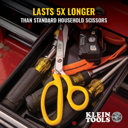 Klein Tools 23008 Premium Forged Heavy Duty Scissors, Made in USA, Multipurpose Durable Household Scissors, 8-Inch