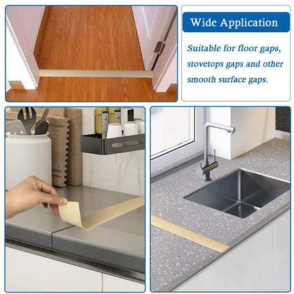 Floor Transition Strip Self Adhesive Flooring Transitions Laminate Cover Vinyl Flat Divider Elegant Wood Grain Design (7.6cm, 10Ft, Beige)