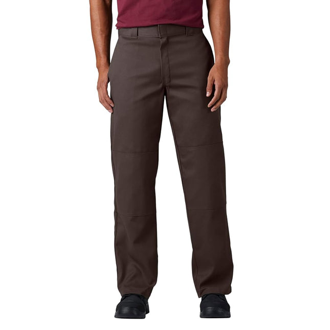 Dickies Mens Loose Fit Double Knee Work Pant, Dark Brown, 46x30