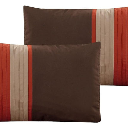 Chezmoi Collection Napa 7-Piece Luxury Autumn Leaves Scroll Embroidery Bedding Comforter Set (Queen, Rust Orange/Brown/Taupe)