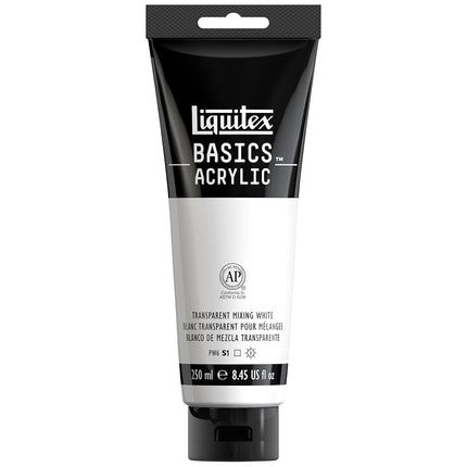Liquitex BASICS Acrylic Paint, 8.45-oz tube, Transparent Mixing White