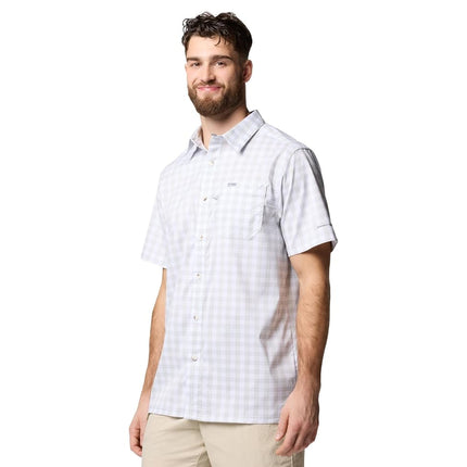 Columbia Men's Super Slack Tide™ Camp Shirt, Cool Grey Palaka Grid, Medium