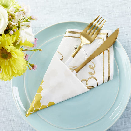 Kate Aspen Sweet as Can Bee Decorative Paper Baby Shower Napkins (Set of 30), Thick Decorative Dinner Napkins, Luncheon Serveware, 2 ply