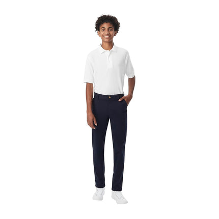 Pantalón Chino French Toast Ajustado Elástico de Corte Recto con Cintura Ajustable para Hombre (Estándar y Robusto), Azul Marino, 38X30, Azul Marino, 38W x 30L