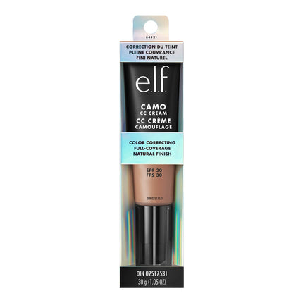 e.l.f. Camo CC Cream, Color Correcting Medium-To-Full Coverage Foundation, Improves Skin Texture & Tone, Vegan & Cruelty-Free, c