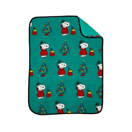 Franco Collectibles Peanuts Snoopy Puffer Coat Holiday Christmas Bedding Super Soft Silk Touch Throw, 40 in x 50 in, (Officially Licensed Product)
