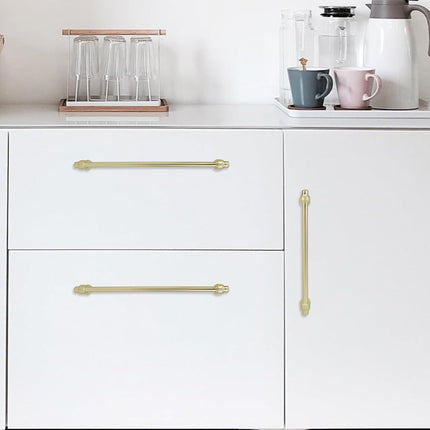 POVEFONK 6 Pack 15 inch Brushed Brass Kitchen Cabinet Handles Cabinet Pulls Gold Drawer Pulls Kitchen Cabinet Hardware Handles Dresser Handles