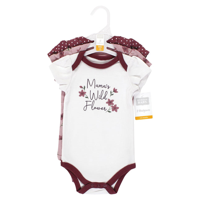 Hudson Baby Lot de bodies en coton unisexe pour bébé, prune sauvage, 0-3 mois, prune sauvage, 0-3 mois