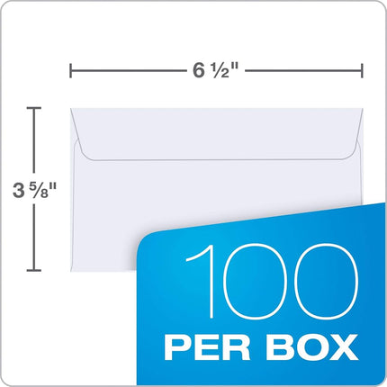 Quality Park #6 3/4 Security-Tinted Envelopes with Peel & Seal, 100-Pack, White – QUA10417