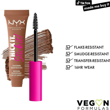 NYX Professional Makeup, Brow Mascara, Thickening and Taming, Thick It Stick It, 19 g
