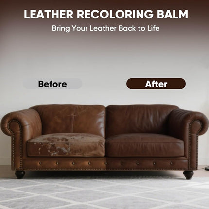 Leather Recoloring Balm 10 OZ Medium Brown for Car Seats, Couch & Furniture