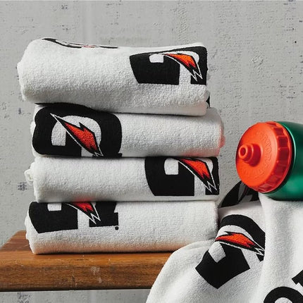 Gatorade Sideline Towel, White, 21" x 39", 100% Cotton, Machine Washable