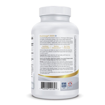 Nordic Naturals, ProOmega-D, Lemon Flavor, 1,250 mg, 120 Soft Gels